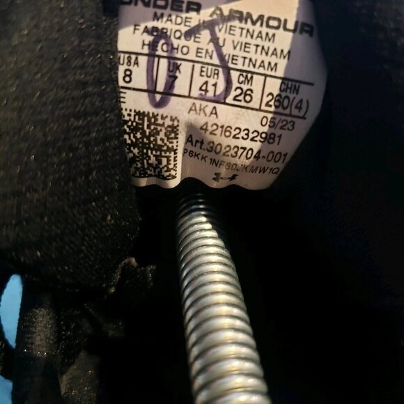 Under Armour Charged Commit 3 4E Wide Black White 8 41 EUC - Picture 7 of 8